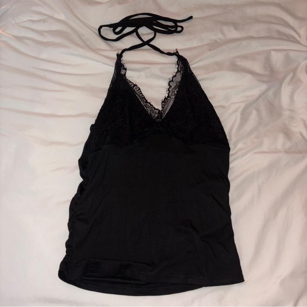 new with tags lace halter tie top